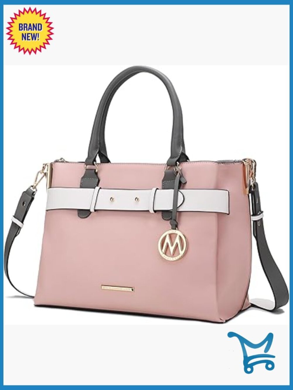 Vegan Leather Satchel Crossbody Shoulder Bag Large Capacity Purse